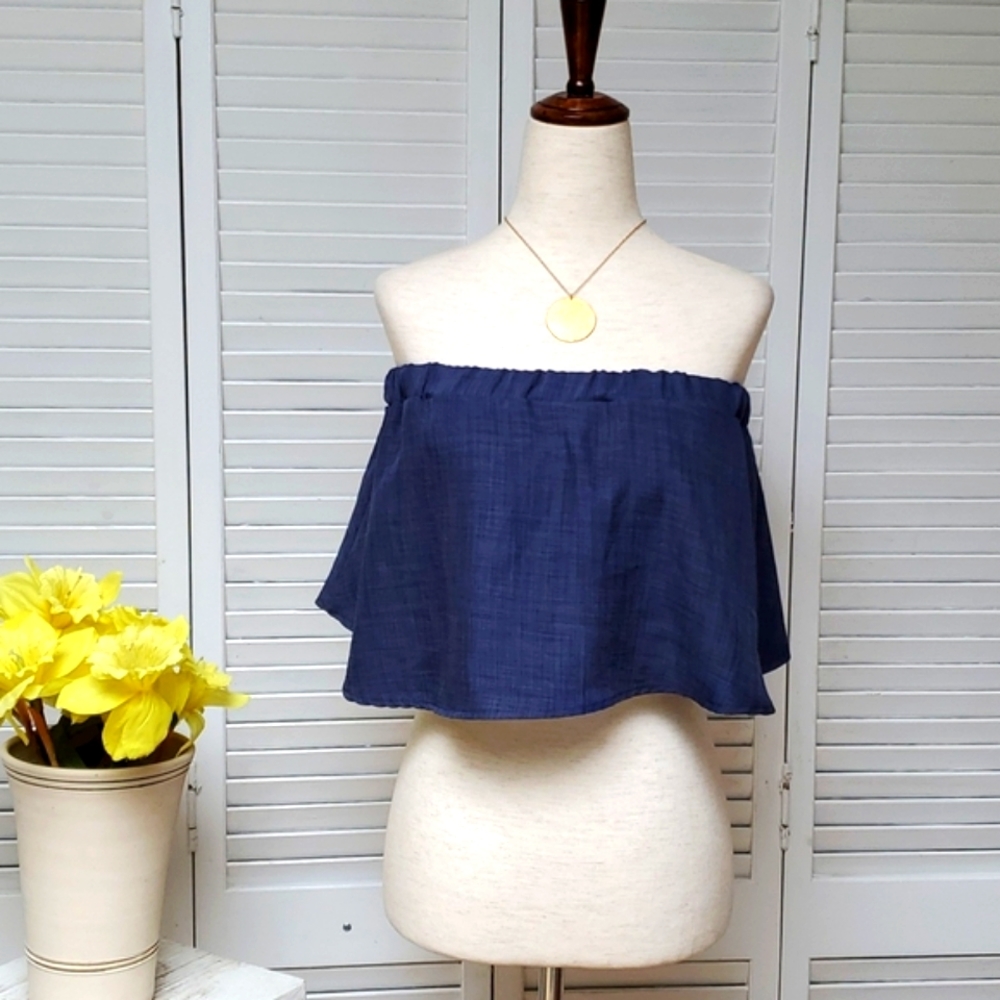 Blue Blush Size M Blue Tube Top